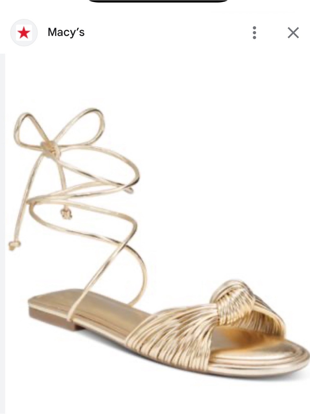 On the 34th “ Jenni”Gold Knot Grecian Strappy Women's Sandals 8